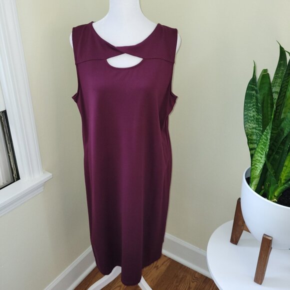 Chico's Monrovia Knee Length Dress & Jacket Eggplant Purple SZ L 12-14 Chico's 2 - Picture 5 of 16